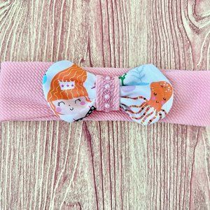 Brand New Handmade Girls Headband with a Beautiful Matching Mermaid Bow